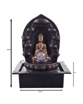 ecraftindia Black Textured Lord Buddha with Crystal Ball Water Fountain-picture-49