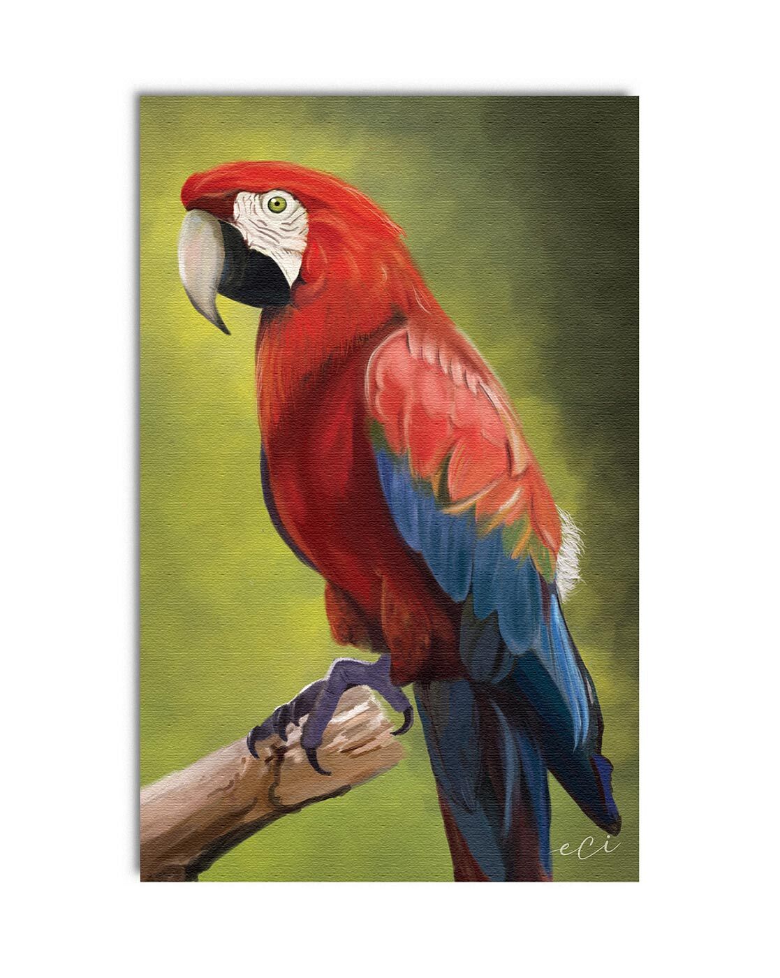 Parrot On Tree Canvas Wall Painting