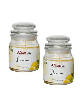 Set of 2 Lemon Scented Jar Candle-image-20
