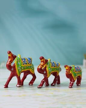 ecraftindia Set of 3 Meenakari Handcrafted Camel Figurines-picture-49