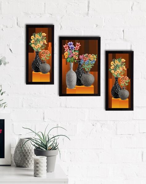 Set of 2024 3 Floral paintings FRAMED