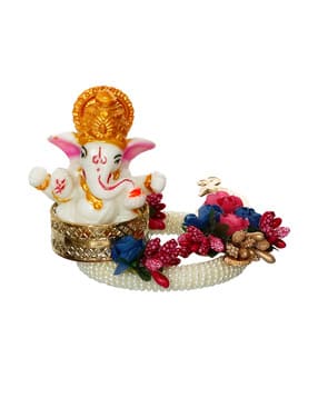 ecraftindia Lord Ganesha  Floral Pearl Base-picture-6