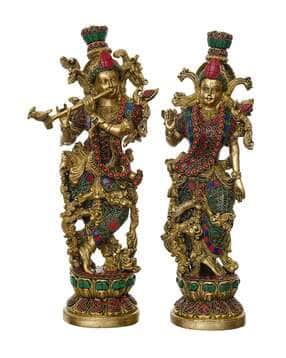 ecraftindia Radha Krishna Handcrafted Antique-picture-27