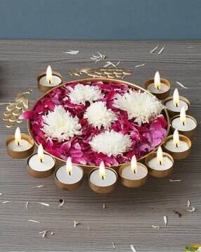 Metal Urli with Tea Light Holders