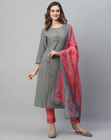 SABA Dark grey modal cotton kurti – Label Jiyani