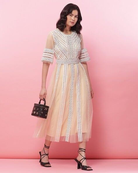 sachin and babi light blue dress Cream Dresses for Women | Cream Gowns for Every Occasion