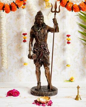 ecraftindia Lord Shiva Standing Trishul  Bronze Idol-picture-9
