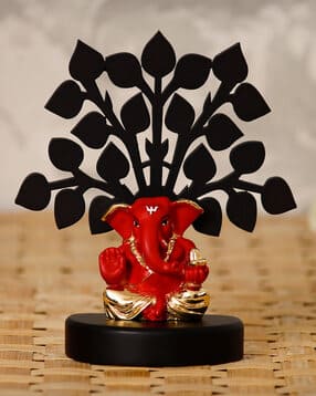 ecraftindia Lord Appu Ganesha Decorative Showpiece with Wooden Tree Base-picture-2