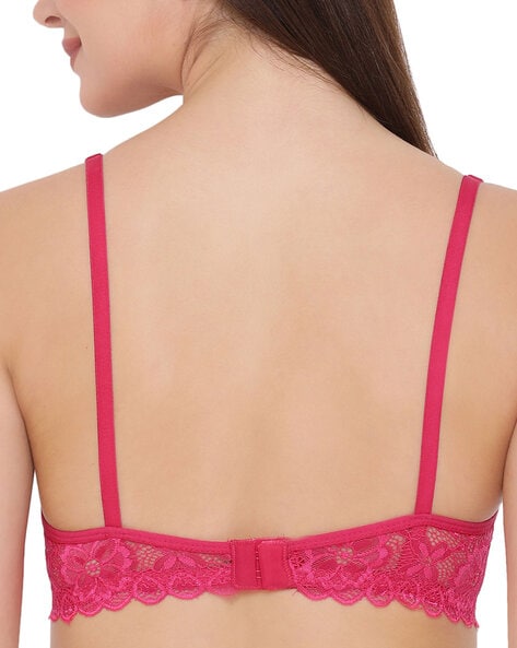 Buy Clovia Non-Padded Non-Wired Full Cup Bra in Hot Pink - Lace Online at  Best Prices in India - JioMart.