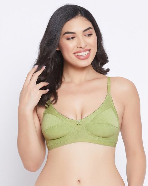 Sexy Korean Green T Shirt Womens With Built In Bra, Padded