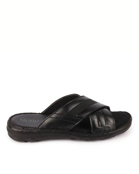 Men Cross-Strap Slide Flip-Flops