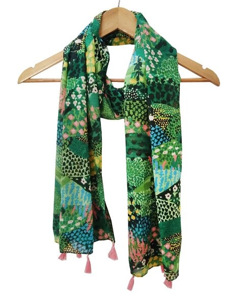 Women Printed Stole with Tassels Price in India
