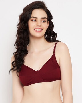 Maroon Color Plain Ladies Bra, Comfortable To Wear For Long Hours