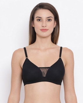 Clovia Lace Non-Padded Non-Wired Bra Women Full Coverage Non Padded Bra -  Buy Black Clovia Lace Non-Padded Non-Wired Bra Women Full Coverage Non  Padded Bra Online at Best Prices in India