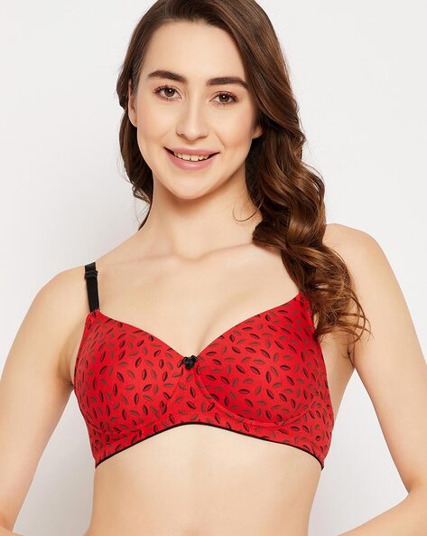 Printed Padded Full-Coverage Non-Wired T-Shirt Bra