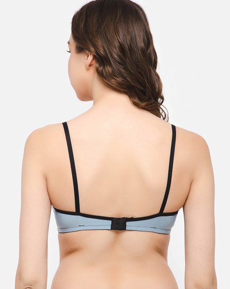 Clovia Blue Cotton Full Coverage Wireless Bra