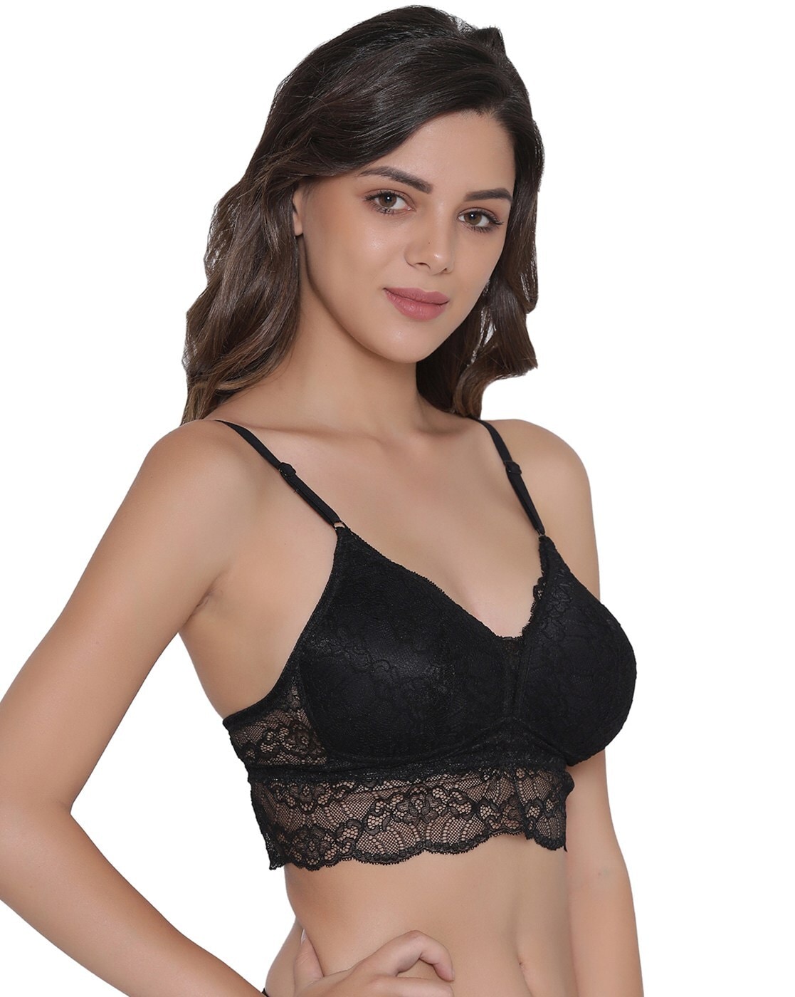 Buy Crusila Black Solid Net Bralette Women Bra size 34 Online at Best  Prices in India - JioMart.