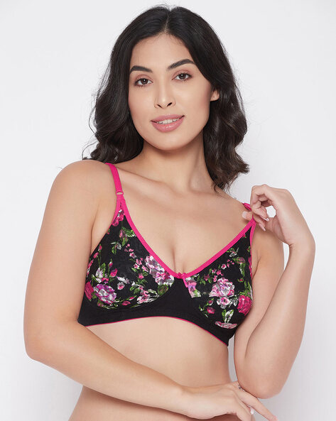  Womens Full Coverage Floral Underwire Non Padded
