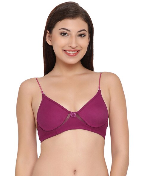 Buy Clovia Double Layered Non Wired Full Coverage T-Shirt Bra - Peach at  Rs.353 online