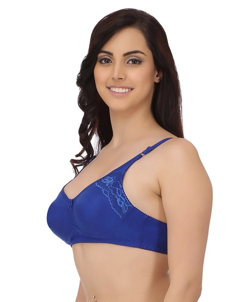 Buy Cotton Padded Non-Wired Striped Teen Bra In Blue Online India, Best  Prices, COD - Clovia - BB0019P08