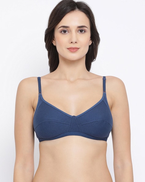 Buy Non-Padded Non-Wired Full Coverage T-Shirt Bra In Blue
