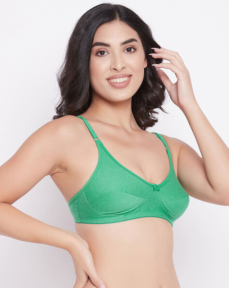 Buy BOOMBUZZ Women's Regular Non-Padded Non-Wired Cotton Blend Bra (GREEN)( 44A) Online at Best Prices in India - JioMart.