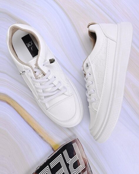 Jove Women Round-Toe Lace-Up Sneakers