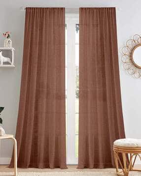 Set of 2 Striped Eyelets Door Curtains