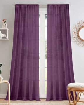 Set of 2 Striped Eyelets Door Curtains