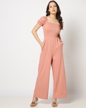 Aayomet Petite Jumpsuits for Women Womens Casual Loose Sleeveless Spaghetti  Strap Wide Leg Pants Jumpsuit Rompers,Pink 3XL