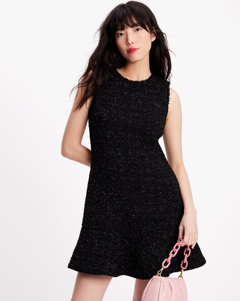 Buy KATE SPADE Flounce Tweed Dress Black Color Women AJIO LUXE