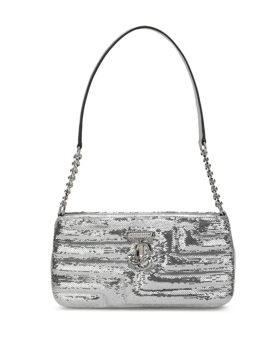 Buy Jimmy Choo Avenue Sequin Slim Shoulder Bag | Silver Color