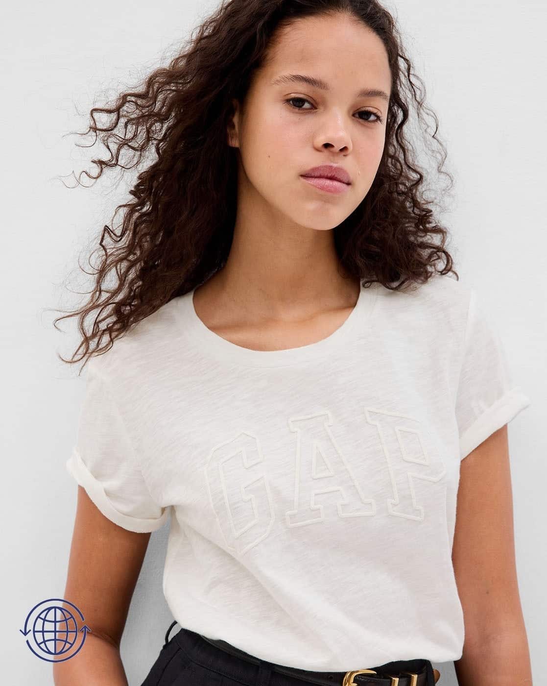 Brand Embroidered Round-Neck T-Shirt