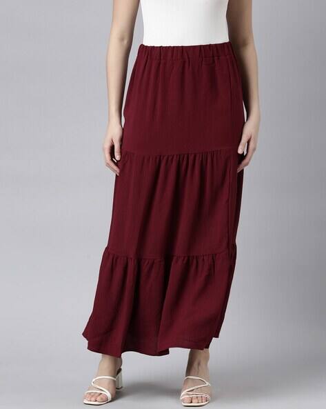 Women Tiered Skirt with Elasticated Waist