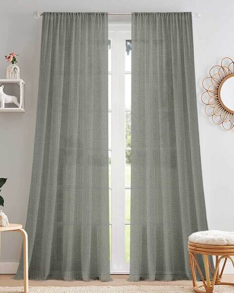 Cortina Eyelet Curtain Set of 2 Linen Sheer Long Door Curtain