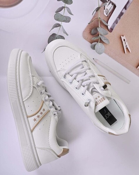 Jove Women Round-Toe Lace-Up Sneakers