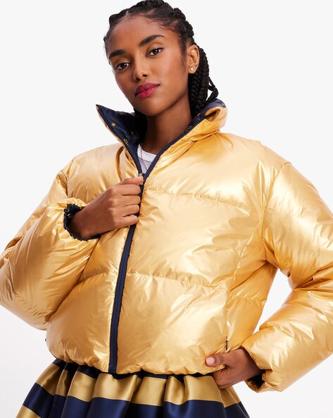 Buy KATE SPADE Puffer Jacket Gold Color Women AJIO LUXE