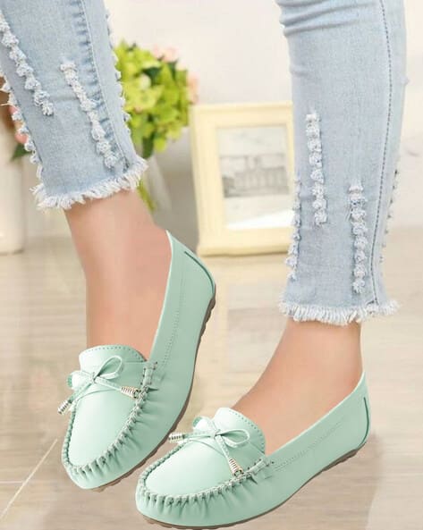 Women Regular Fit Slip-On Loafers with Flat Heels
