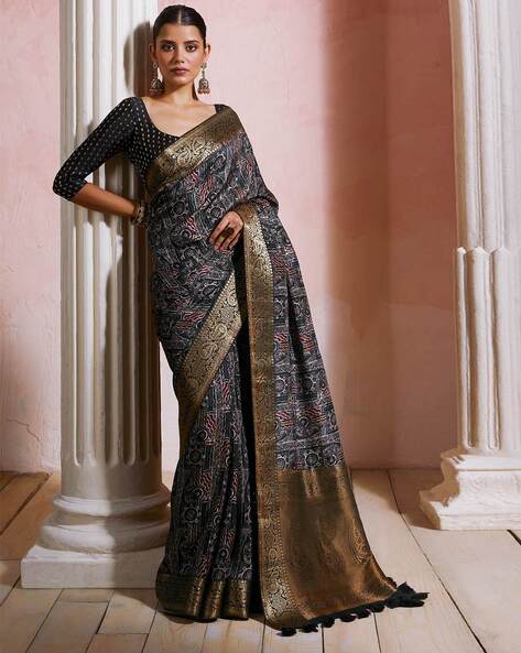 Buy Black Sarees for Women by SOCH Online