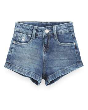 u.s. polo assn. Girls Lightly Washed Regular Fit Denim Shorts-picture-16