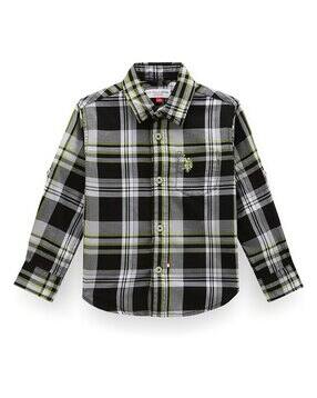 u.s. polo assn. Boys Tartan Checked Shirt with Spread Collar-picture-26