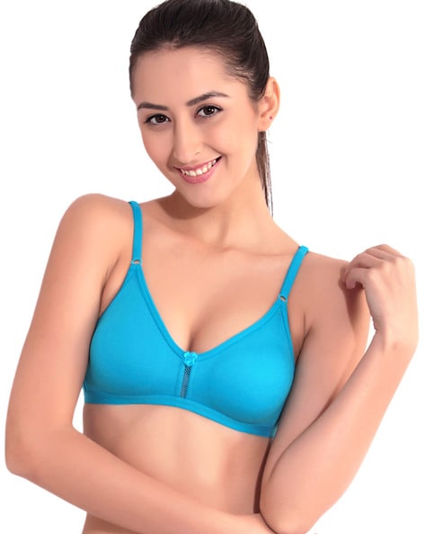 Buy Floret Women's Cotton Non Padded Non-Wired Sports Bra
