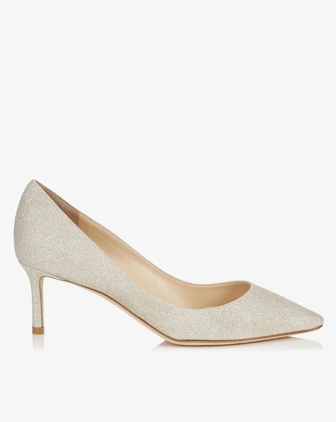 Buy Jimmy Choo Romy 60 Dusty Glitter Pointy Toe Pumps | White 