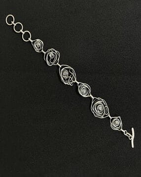 Women Sterling Silver Rose Bangle-image-18