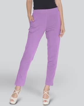 Women Ankle-Length Leggings with Elasticated Waist-image-3