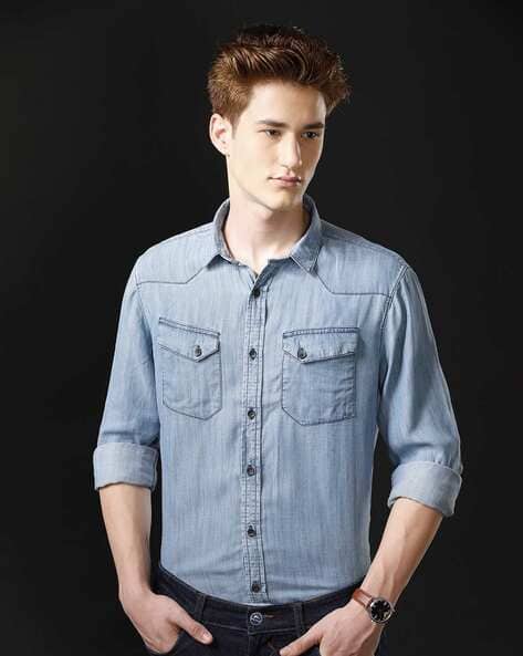 Buy Blue Shirts for Men by Temple Of Denim Online