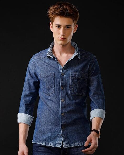 Buy Blue Shirts for Men by Temple Of Denim Online
