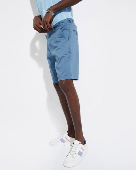 Urb_n Men Blue Cargo Shorts For Men URB_N Men Slim Fit Solid Shorts