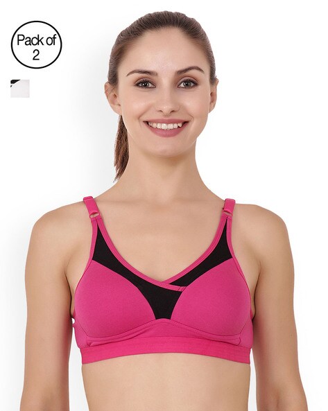 Pack of 3 Full Coverage Non-Padded Sports Bras