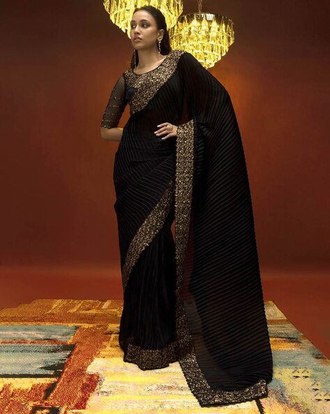 Buy Black Sarees for Women by SOCH Online